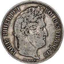 Coin, France, Louis-Philippe, 5 Francs, 1834, Bordeaux, VF(20-25), Silver