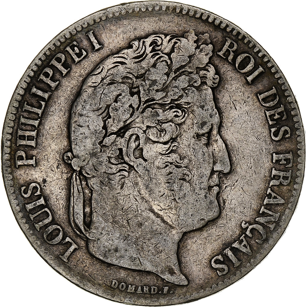 Coin, France, Louis-Philippe, 5 Francs, 1835, Rouen, VF(20-25), Silver