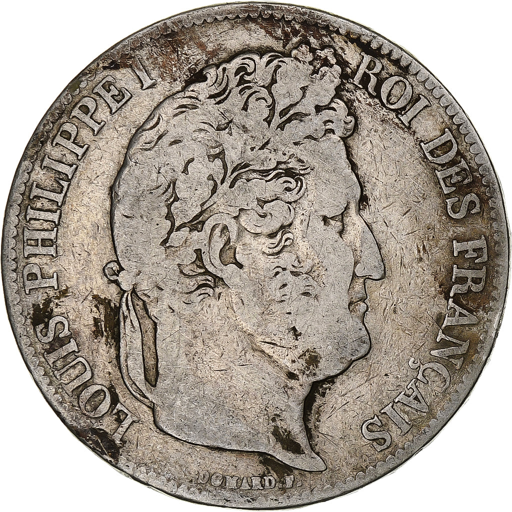 Munten, Frankrijk, Louis-Philippe, 5 Francs, 1836, Rouen, ZG+, Zilver, KM:749.2