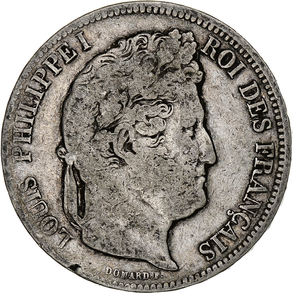 Coin, France, Louis-Philippe, 5 Francs, 1841, Lille, VG(8-10), Silver