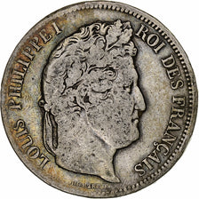 Coin, France, Louis-Philippe, 5 Francs, 1841, Lille, F(12-15), Silver