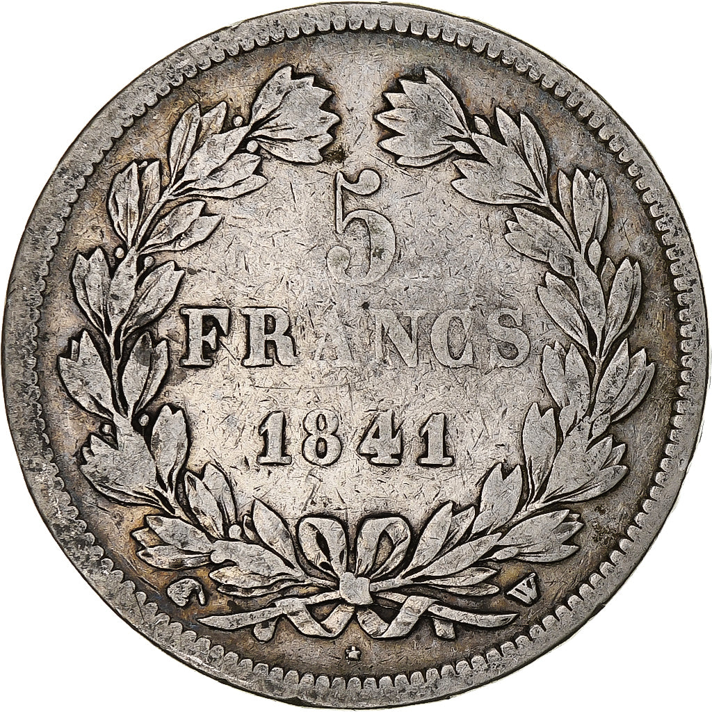Coin, France, Louis-Philippe, 5 Francs, 1841, Lille, F(12-15), Silver