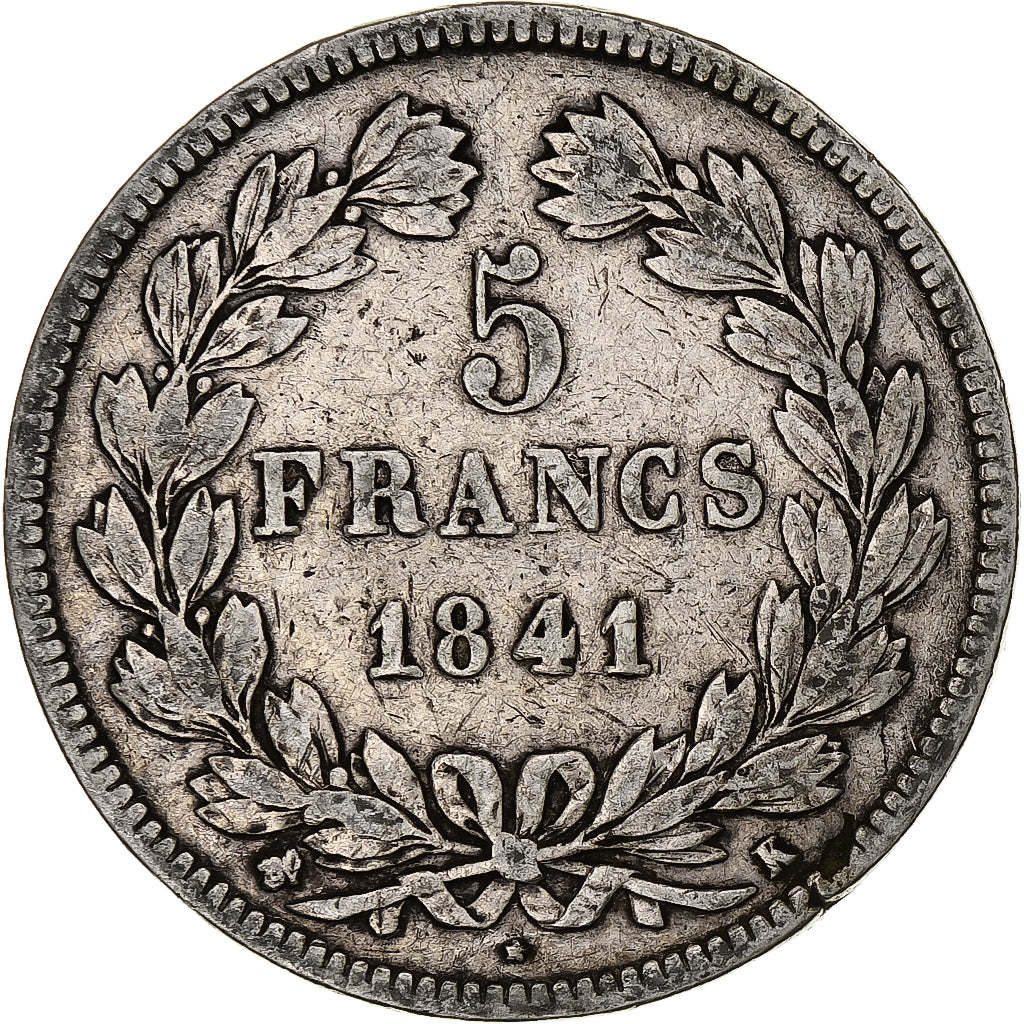 Monnaie, France, Louis-Philippe, 5 Francs, 1841, Bordeaux, TB, Argent