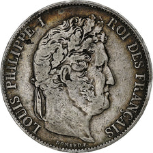 Coin, France, Louis-Philippe, 5 Francs, 1844, Lille, VF(20-25), Silver