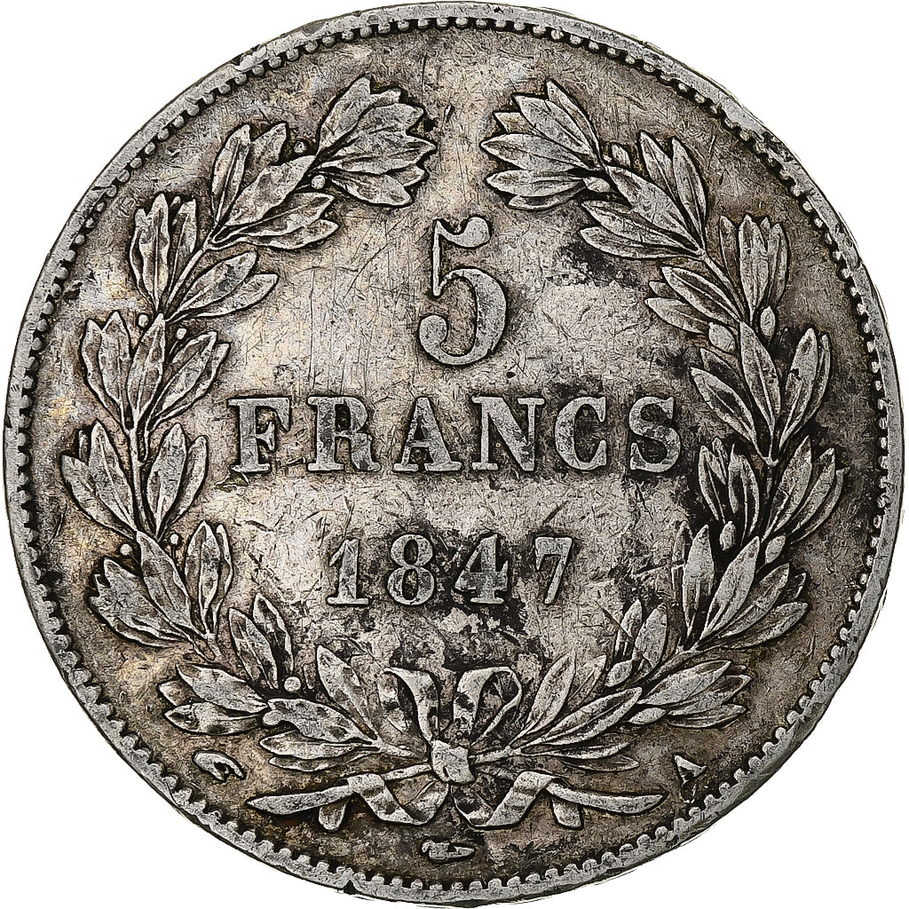 Monnaie, France, Louis-Philippe, 5 Francs, 1847, Paris, TB+, Argent