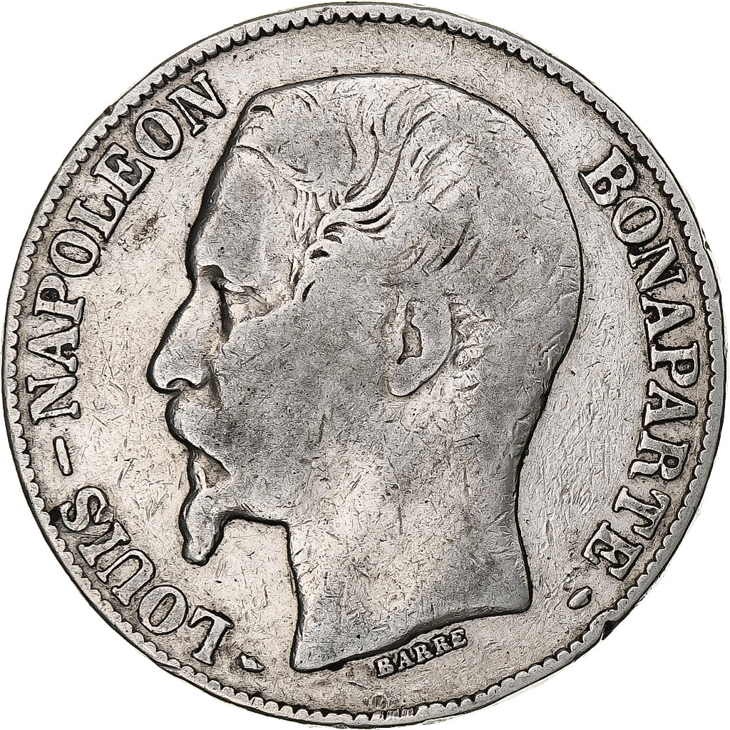 Monnaie, France, Napoléon III, 5 Francs, 1852, Paris, B+, Argent, Gadoury:726