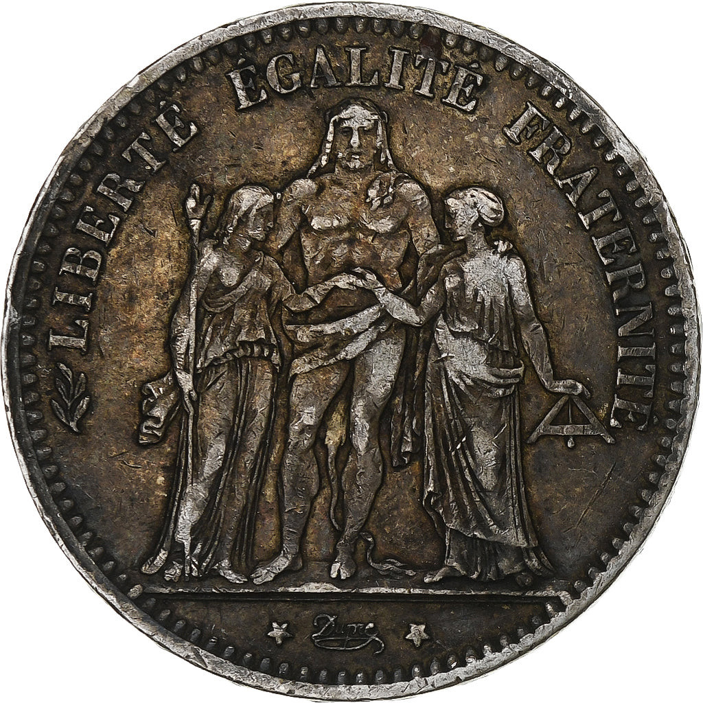 Coin, France, Hercule, 5 Francs, 1873, Paris, EF(40-45), Silver, KM:820.1