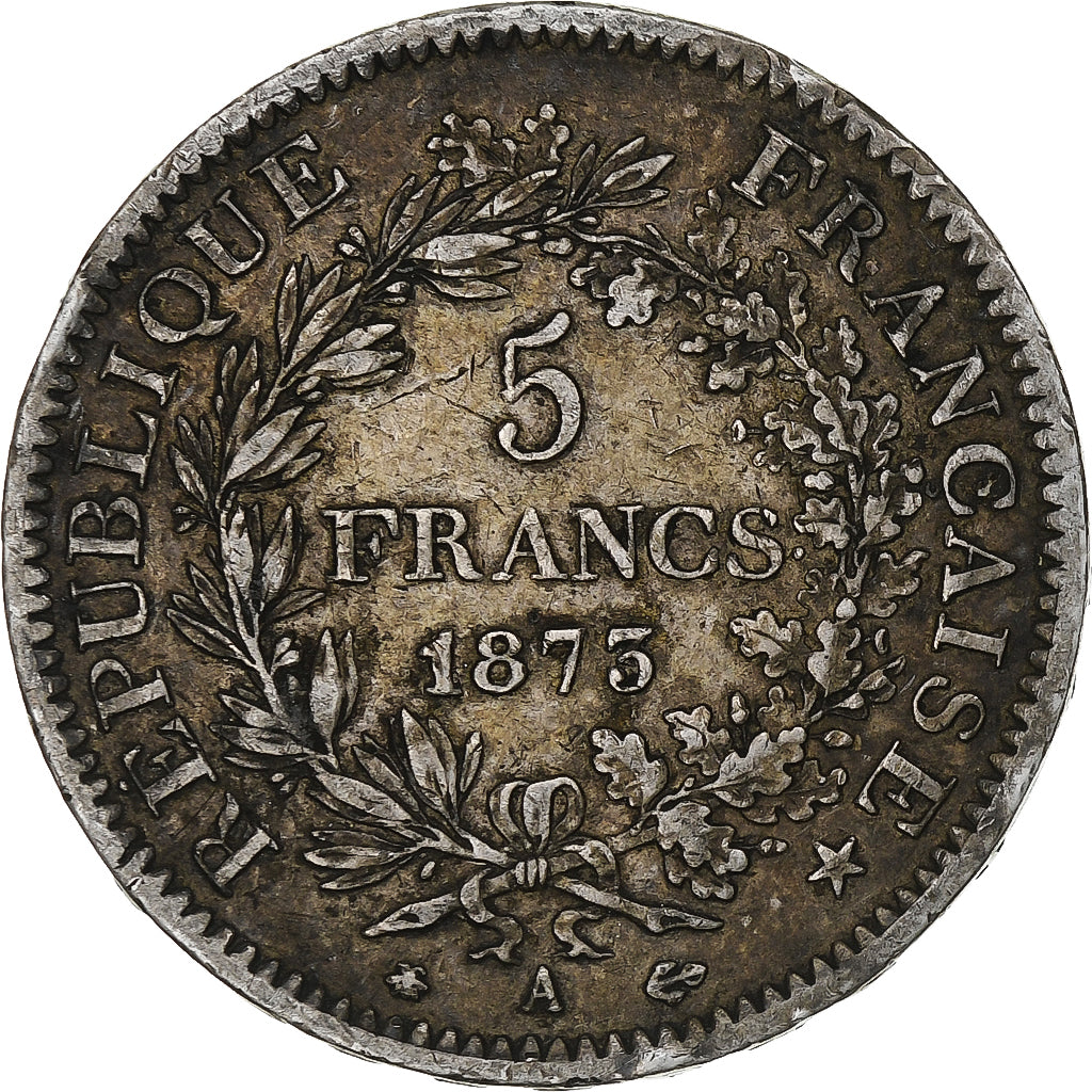 Coin, France, Hercule, 5 Francs, 1873, Paris, EF(40-45), Silver, KM:820.1
