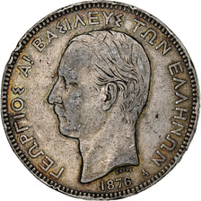 Coin, Greece, George I, 5 Drachmai, 1876, Paris, VF(30-35), Silver, KM:46