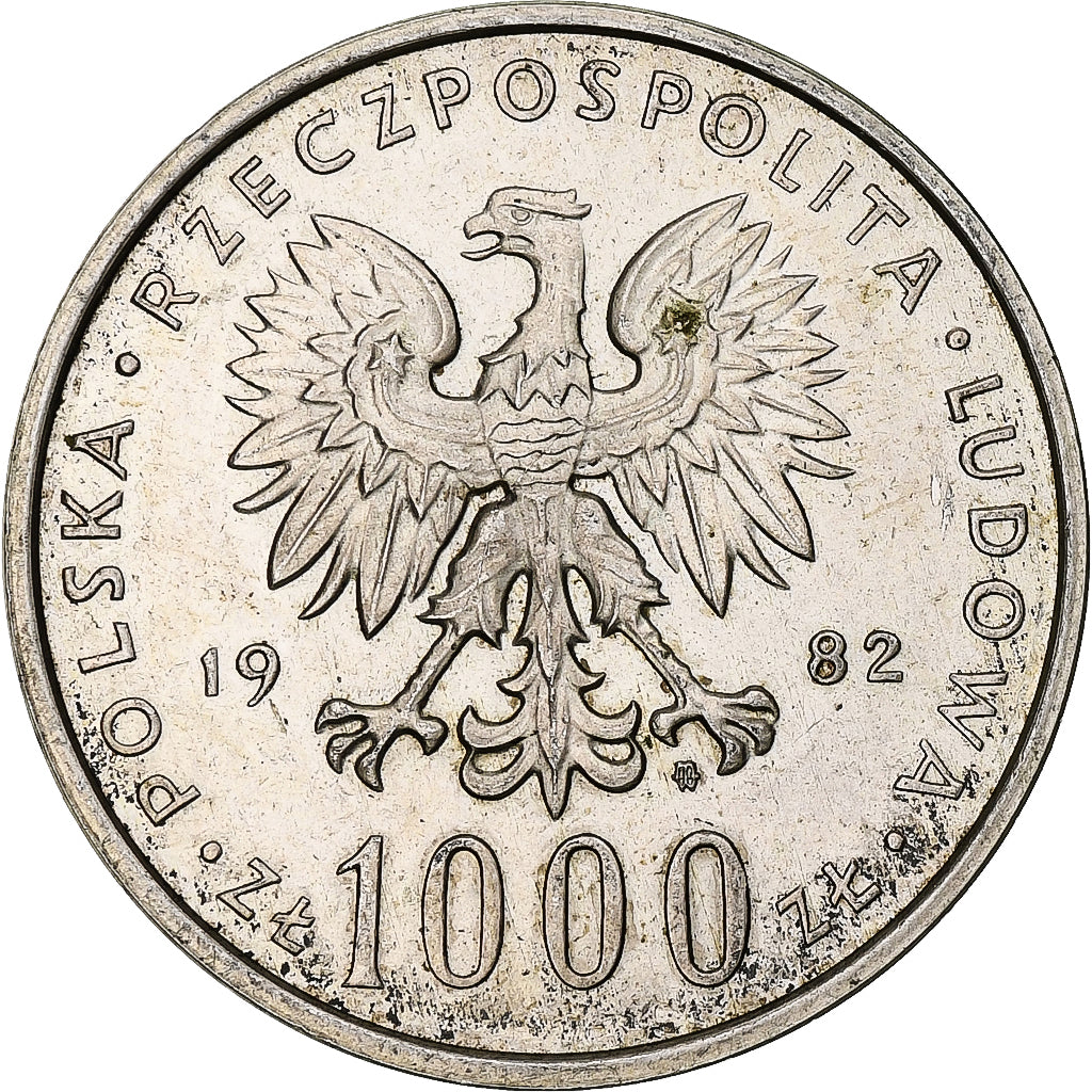 Coin, Poland, 1000 Zlotych, 1982, Warsaw, AU(55-58), Silver, KM:144