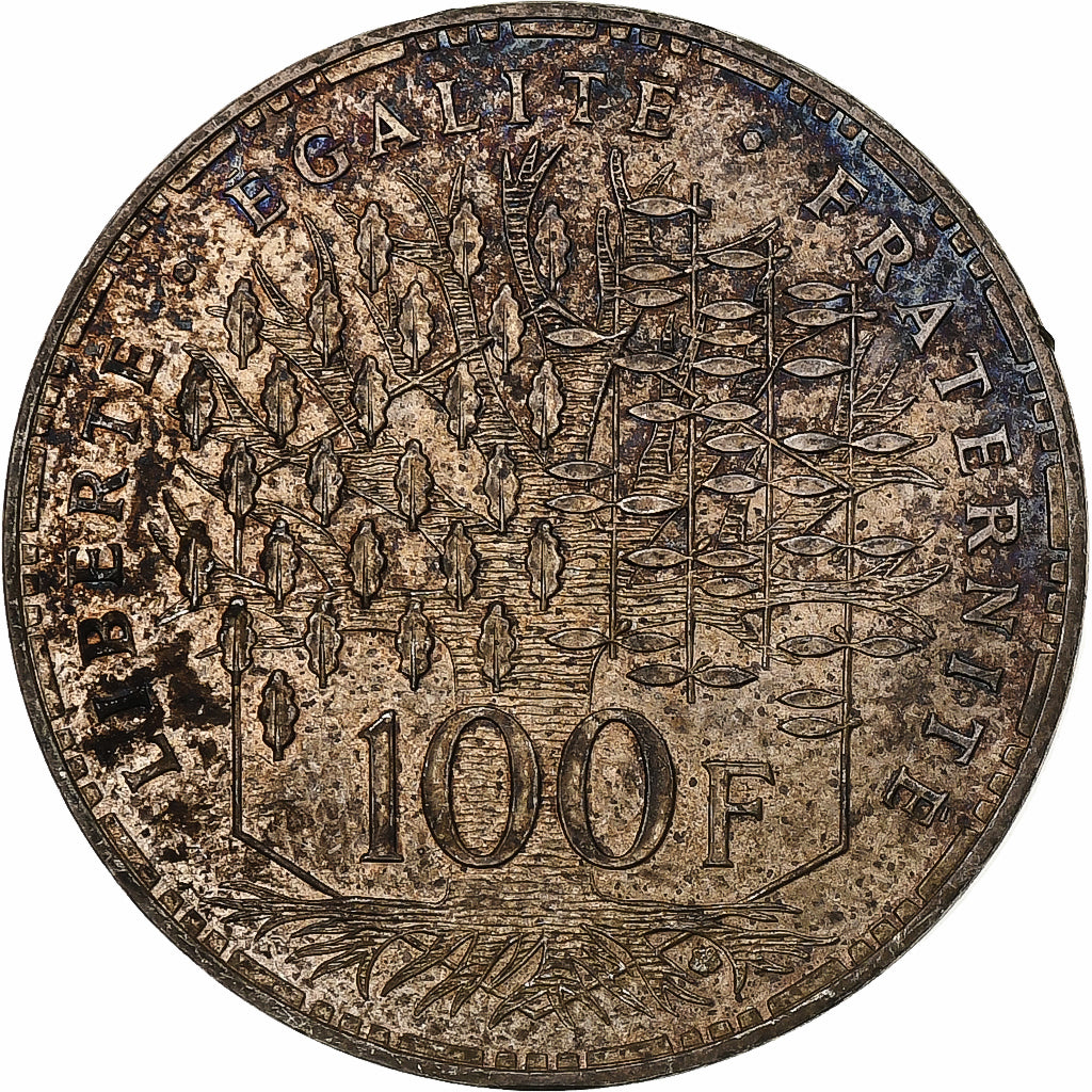 Francja, 100 Francs, Panthéon, 1987, Paris, Srebro, AU(55-58), Gadoury:898, Le