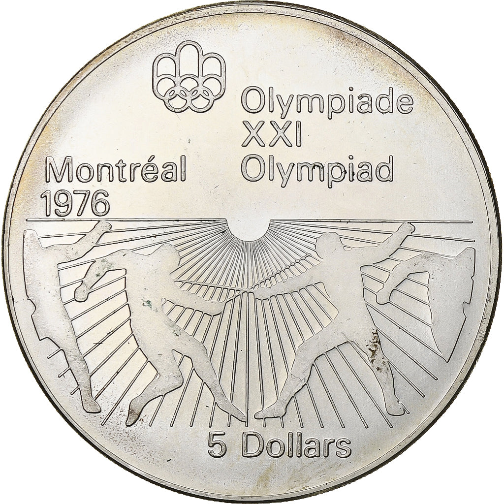 Coin, Canada, Montréal XXI Olympiade, 5 Dollars, 1976, Ottawa, MS(63), Silver