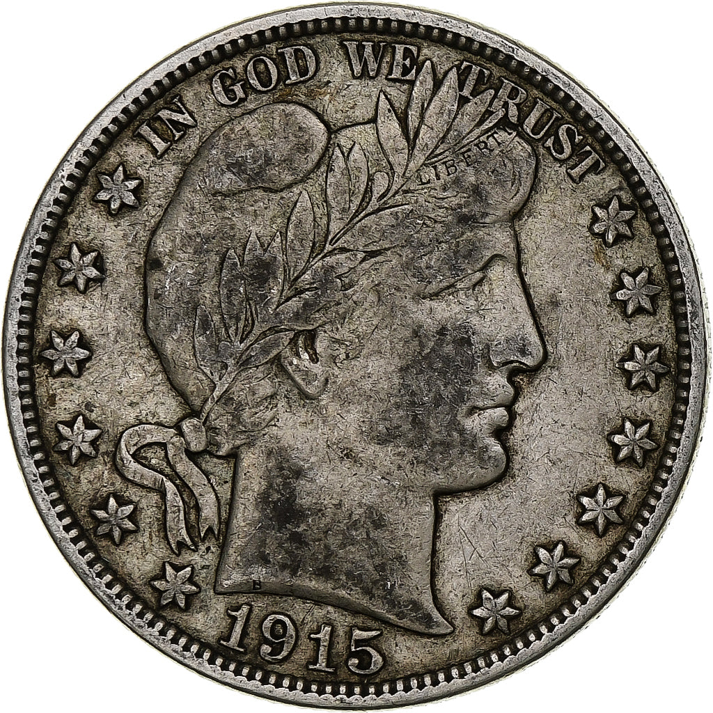 Coin, United States, Barber Half Dollar, 1915, U.S. Mint, Denver, VF(30-35)