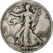 Coin, United States, Walking Liberty Half Dollar, Half Dollar, 1943, U.S. Mint