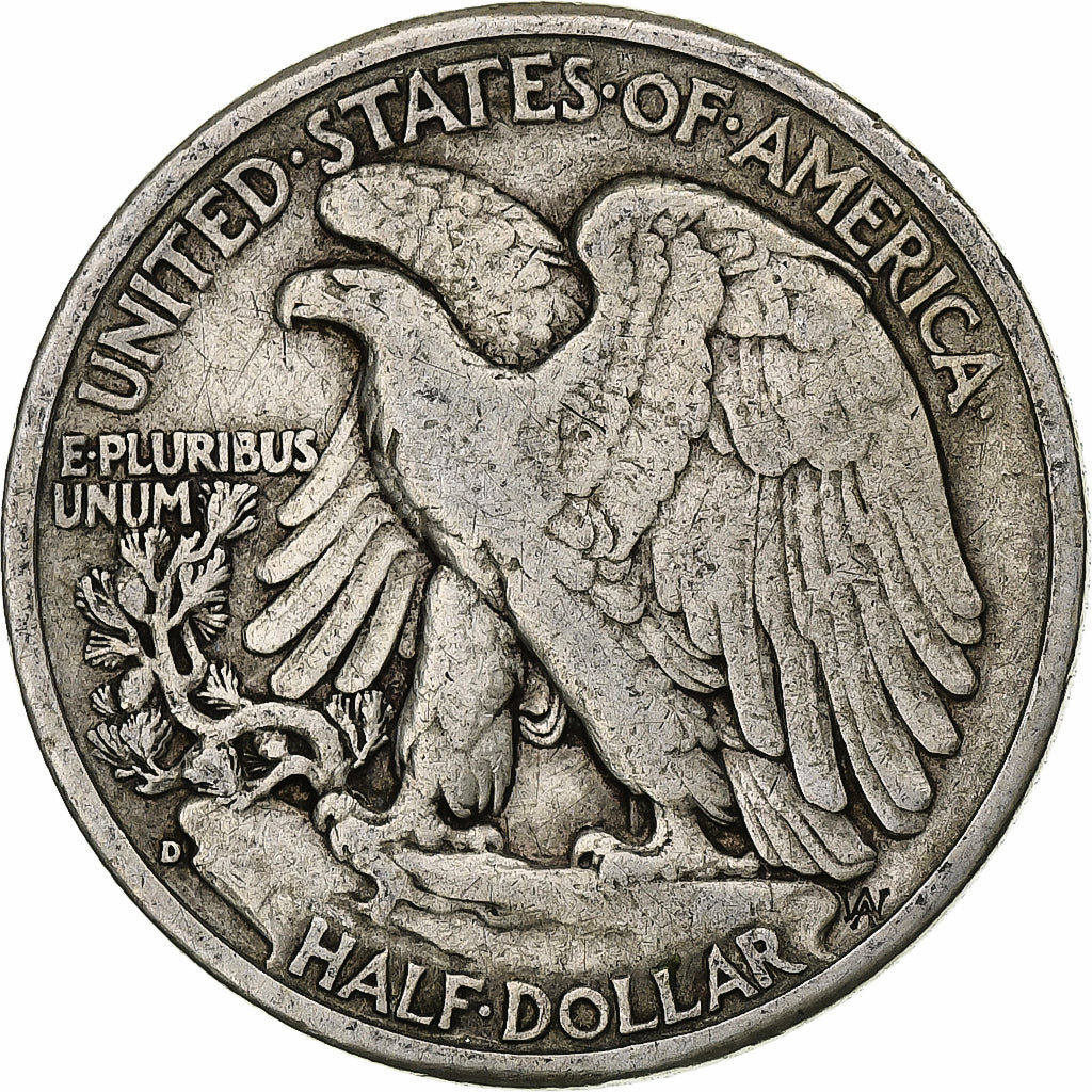 Coin, United States, Walking Liberty Half Dollar, Half Dollar, 1943, U.S. Mint