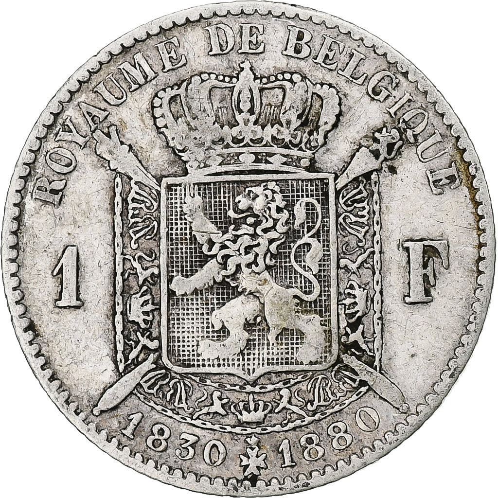 Coin, Belgium, Leopold II, Franc, 1880, VF(20-25), Silver, KM:38