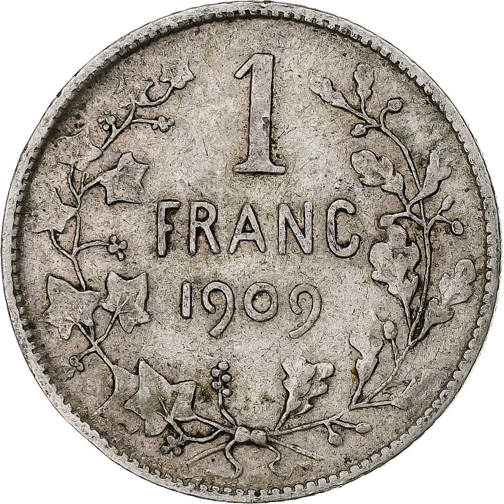 Coin, Belgium, Leopold II, Franc, 1909, VF(20-25), Silver, KM:57.1