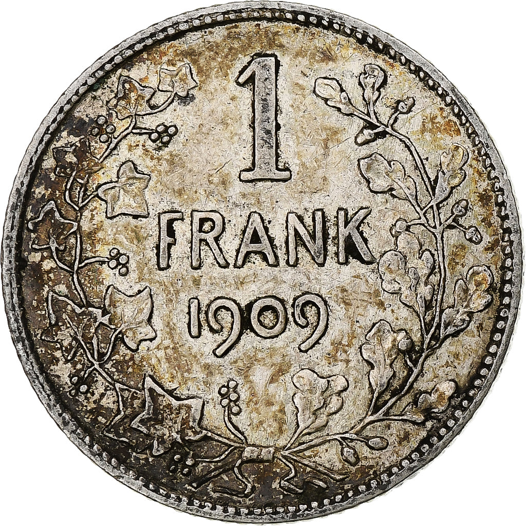 Munten, België, Leopold II, Franc, 1909, FR, Zilver, KM:57.1