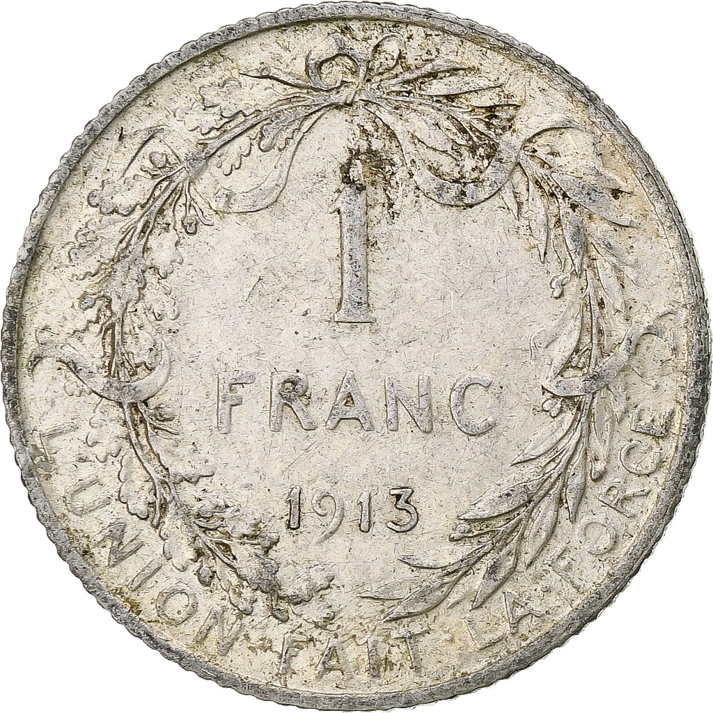 Coin, Belgium, Albert I, Franc, 1913, EF(40-45), Silver, KM:72