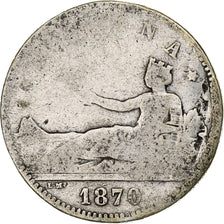 Monnaie, Espagne, Provisional Government, Peseta, 1870, B, Argent, KM:653