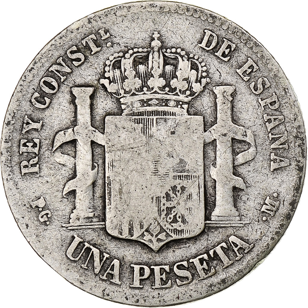 Monnaie, Espagne, Alfonso XIII, Peseta, 1891, Madrid, TB, Argent, KM:691