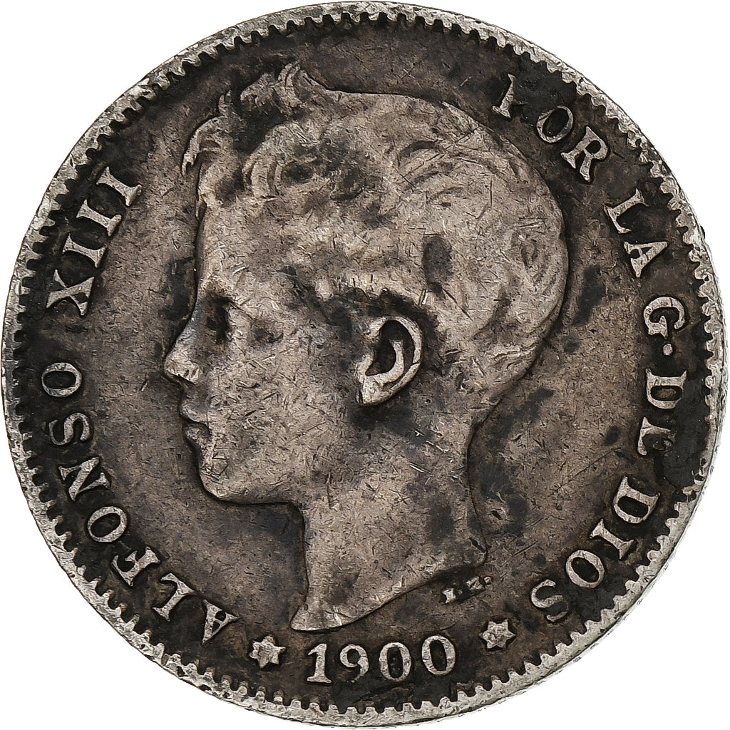 Coin, Spain, Alfonso XIII, Peseta, 1900, Madrid, VF(30-35), Silver, KM:706