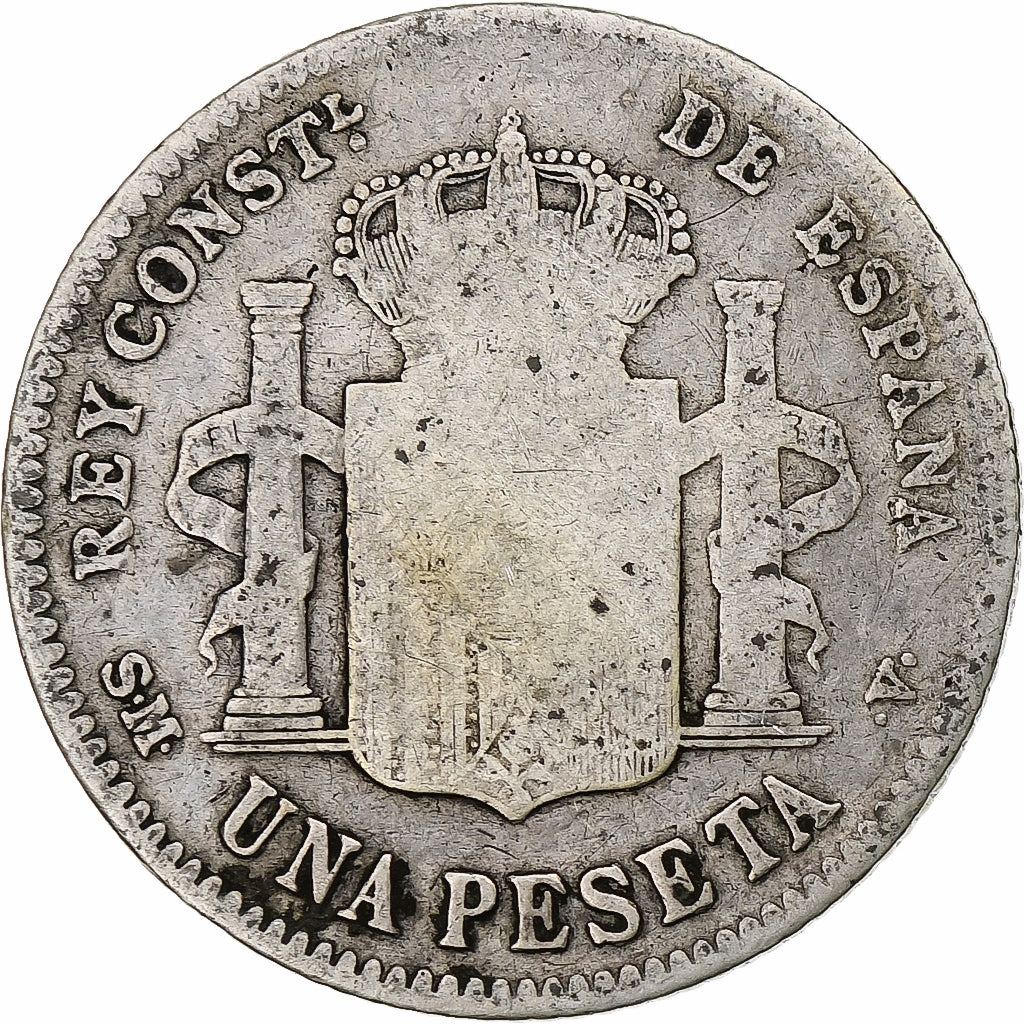 Monnaie, Espagne, Alfonso XIII, Peseta, 1902, Madrid, B, Argent, KM:706