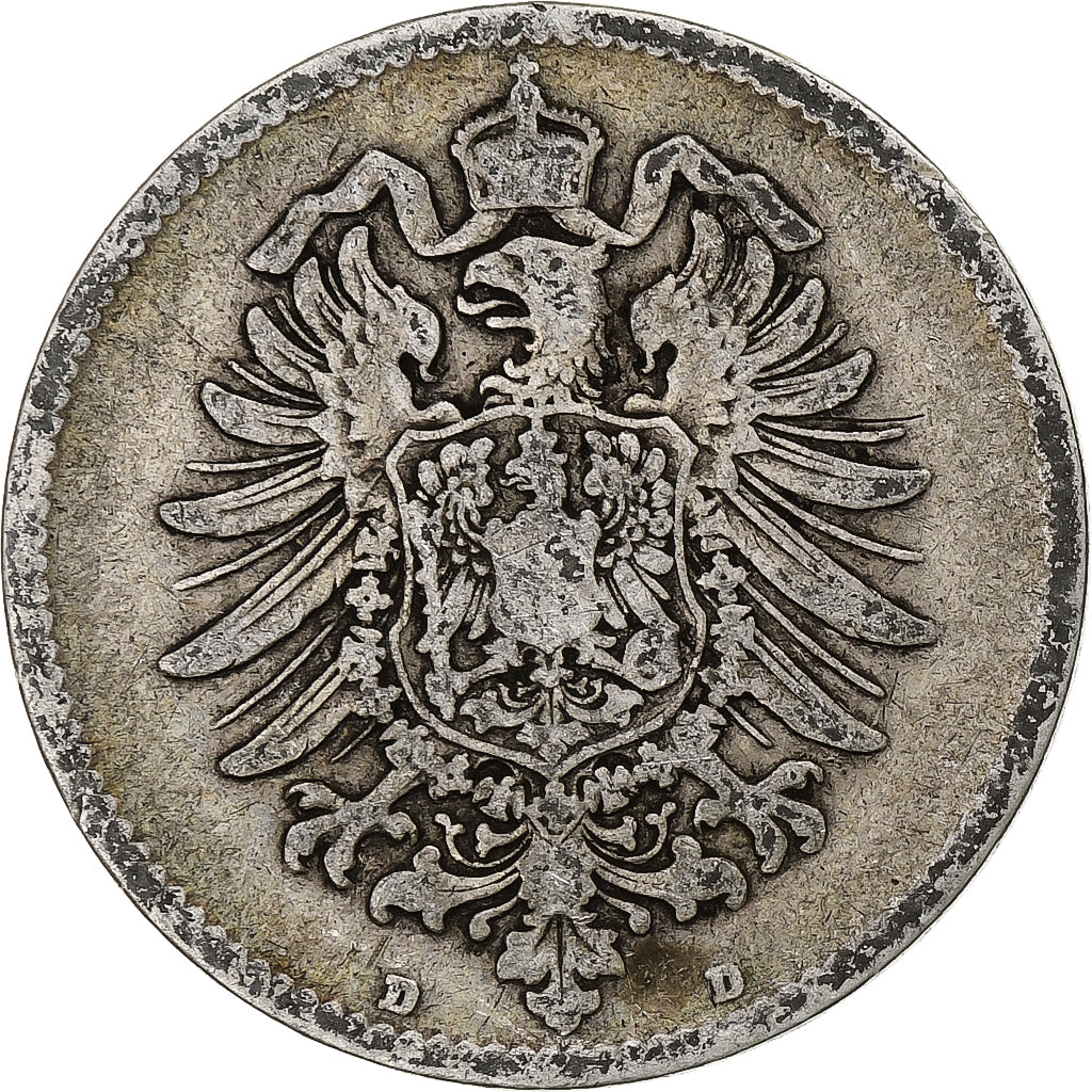 Coin, GERMANY - EMPIRE, Wilhelm I, Mark, 1874, Munich, VF(30-35), Silver, KM:7