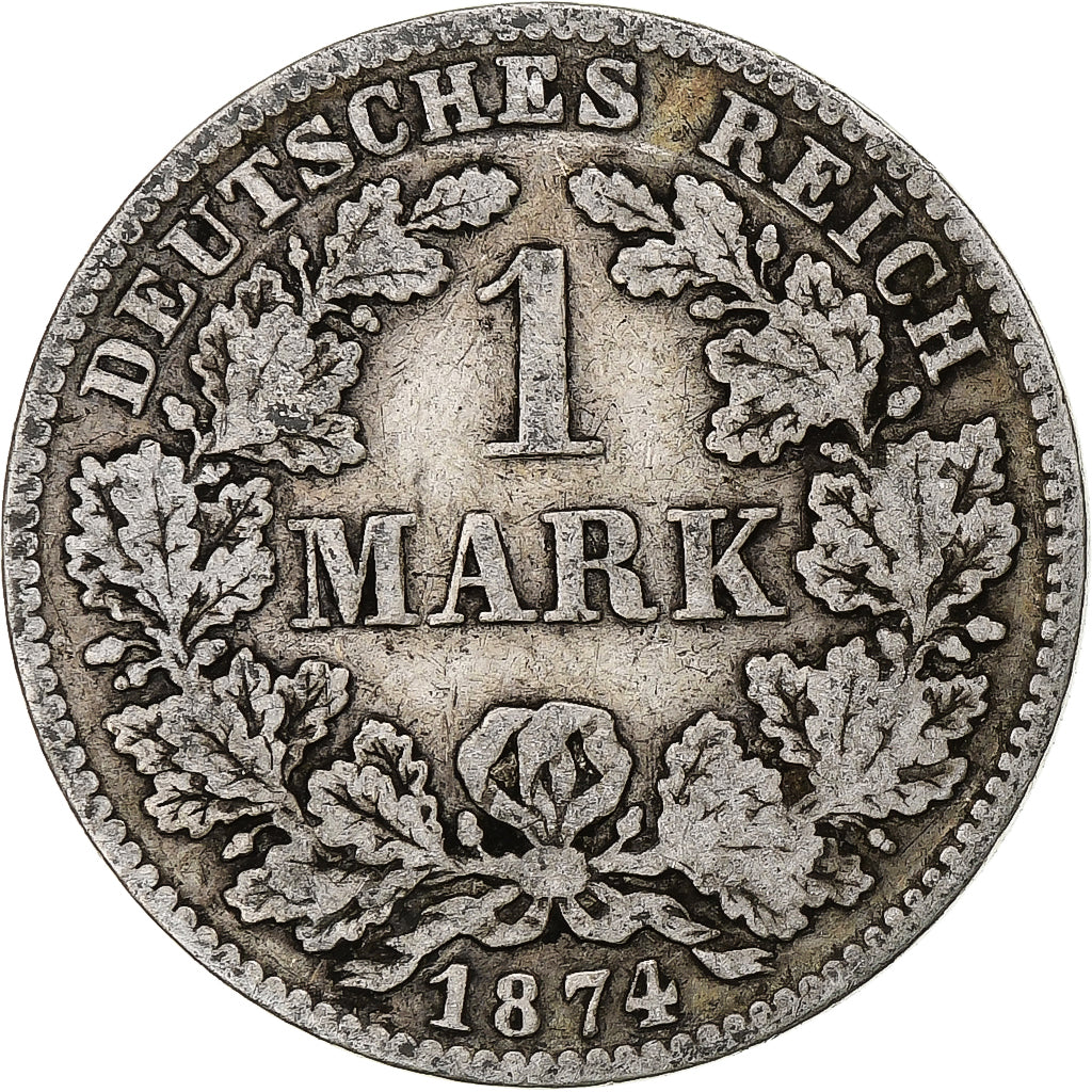 Coin, GERMANY - EMPIRE, Wilhelm I, Mark, 1874, Munich, VF(30-35), Silver, KM:7