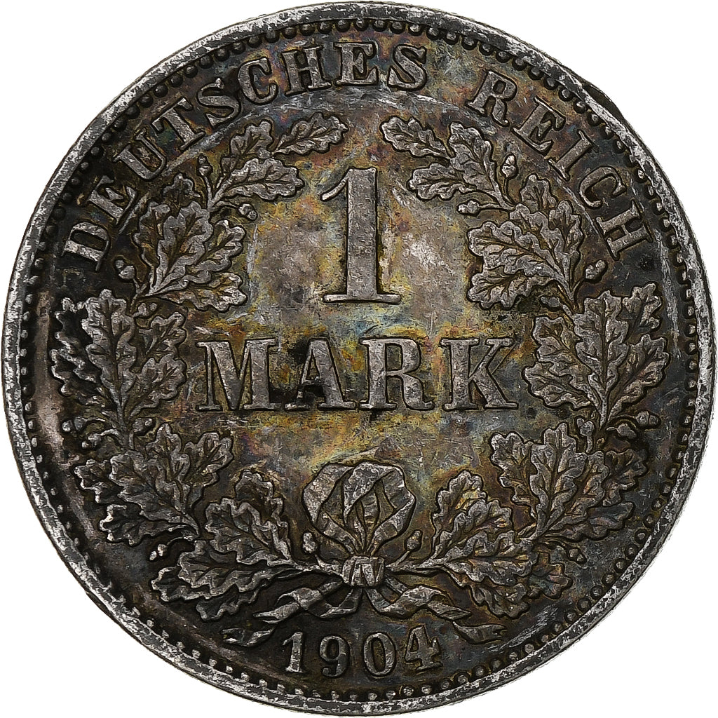 Moneda, ALEMANIA - IMPERIO, Wilhelm II, Mark, 1904, Karlsruhe, MBC+, Plata