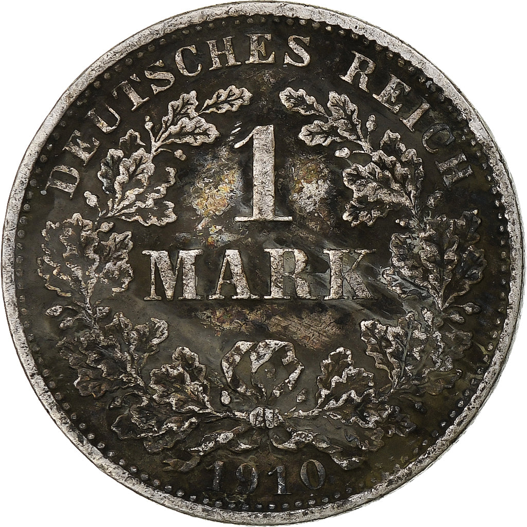Moneda, ALEMANIA - IMPERIO, Wilhelm II, Mark, 1910, Hambourg, BC+, Plata, KM:14