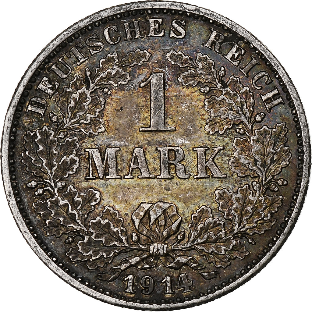Moneda, ALEMANIA - IMPERIO, Wilhelm II, Mark, 1914, Karlsruhe, SC, Plata, KM:14
