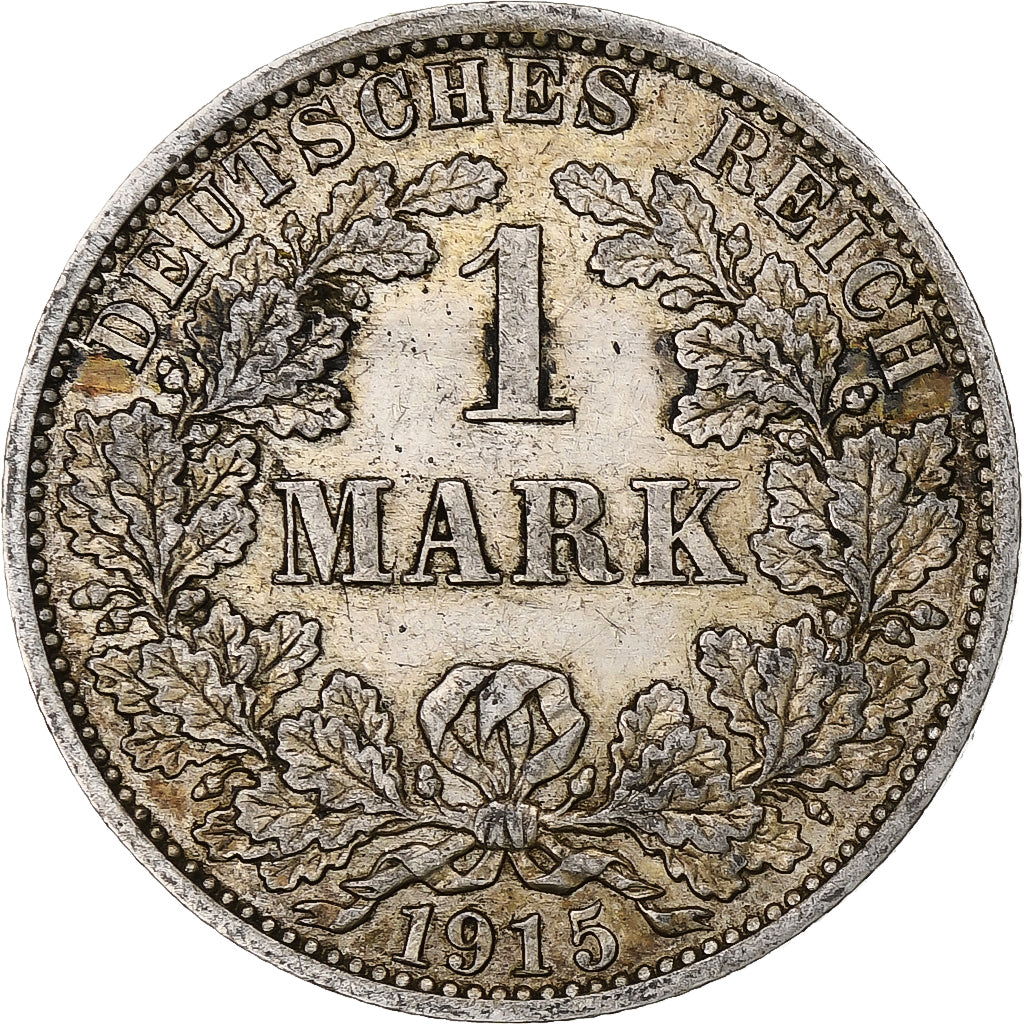 Coin, GERMANY - EMPIRE, Wilhelm II, Mark, 1915, Berlin, AU(55-58), Silver, KM:14