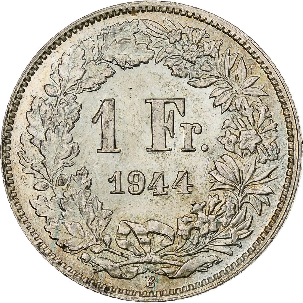 Münze, Schweiz, Franc, 1944, Bern, UNZ, Silber, KM:24