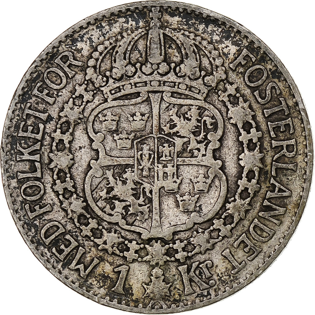 Moneta, Svezia, Gustaf V, Krona, 1927, BB, Argento, KM:786.2