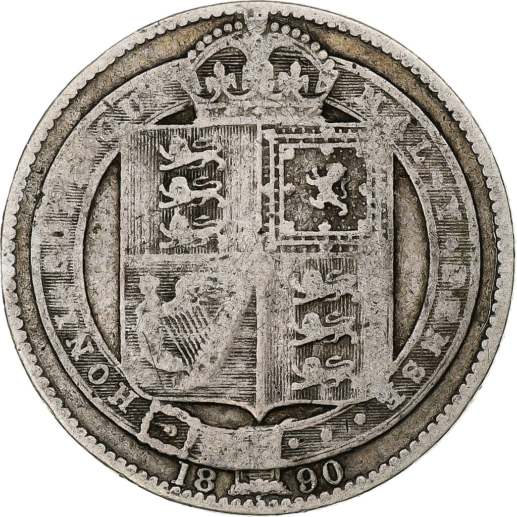 Coin, Great Britain, Victoria, Shilling, 1890, VF(20-25), Silver, KM:774