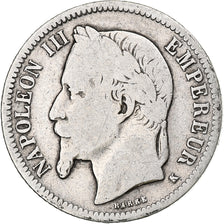 Monnaie, France, Napoleon III, Franc, 1867, Bordeaux, B, Argent, Gadoury:463
