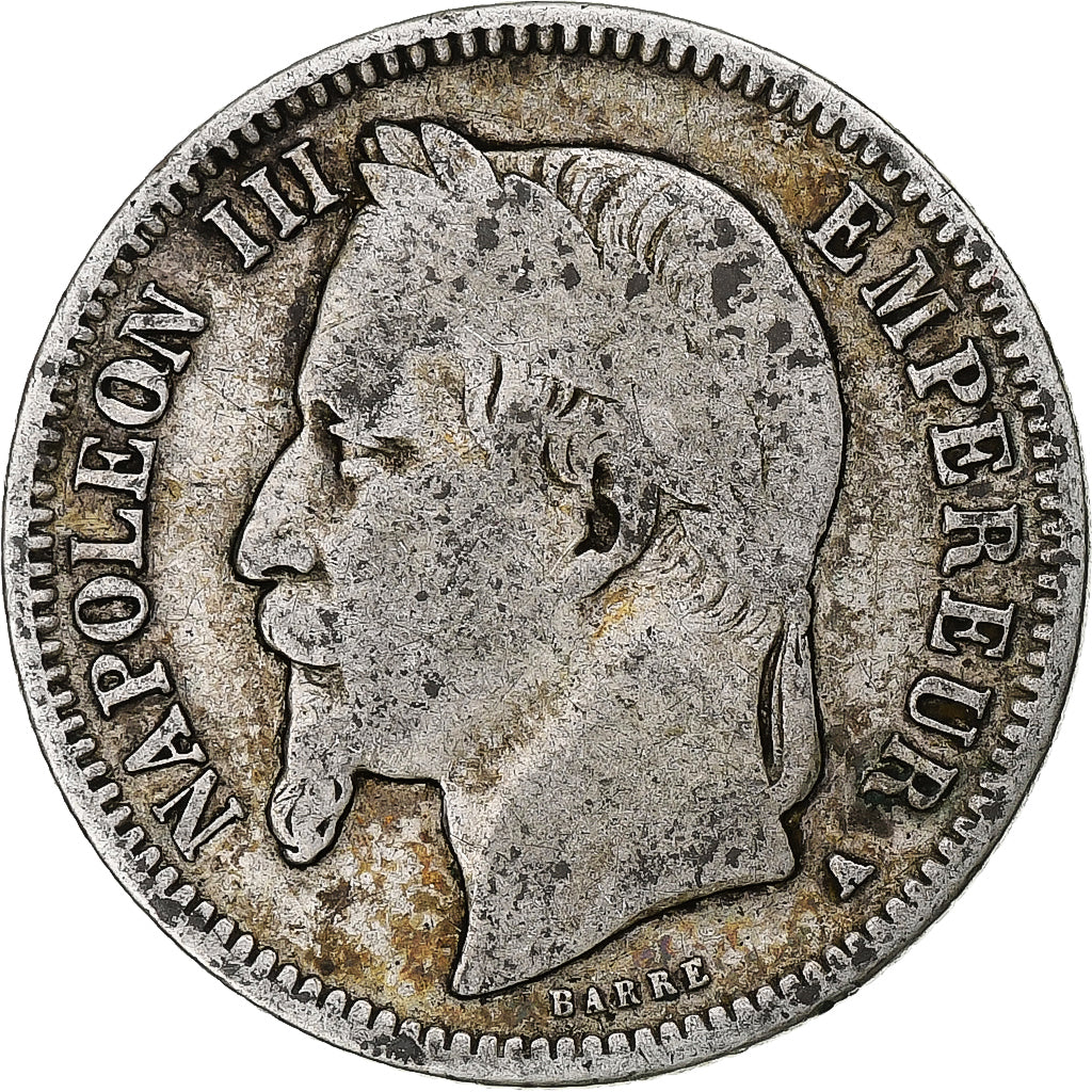 Moeda, França, Napoleon III, Franc, 1868, Paris, F(12-15), Prata, KM:806.1