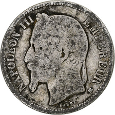 Moeda, França, Napoleon III, Franc, 1868, Strasbourg, Petit BB, F(12-15)