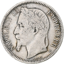 Coin, France, Napoleon III, Franc, 1870, Strasbourg, VF(20-25), Silver