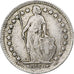 Moneda, Suiza, 1/2 Franc, 1943, Bern, MBC, Plata