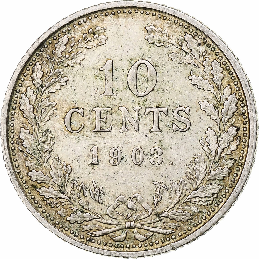 Moneda, Países Bajos, Wilhelmina I, 10 Cents, 1903, Utrecht, EBC+, Plata