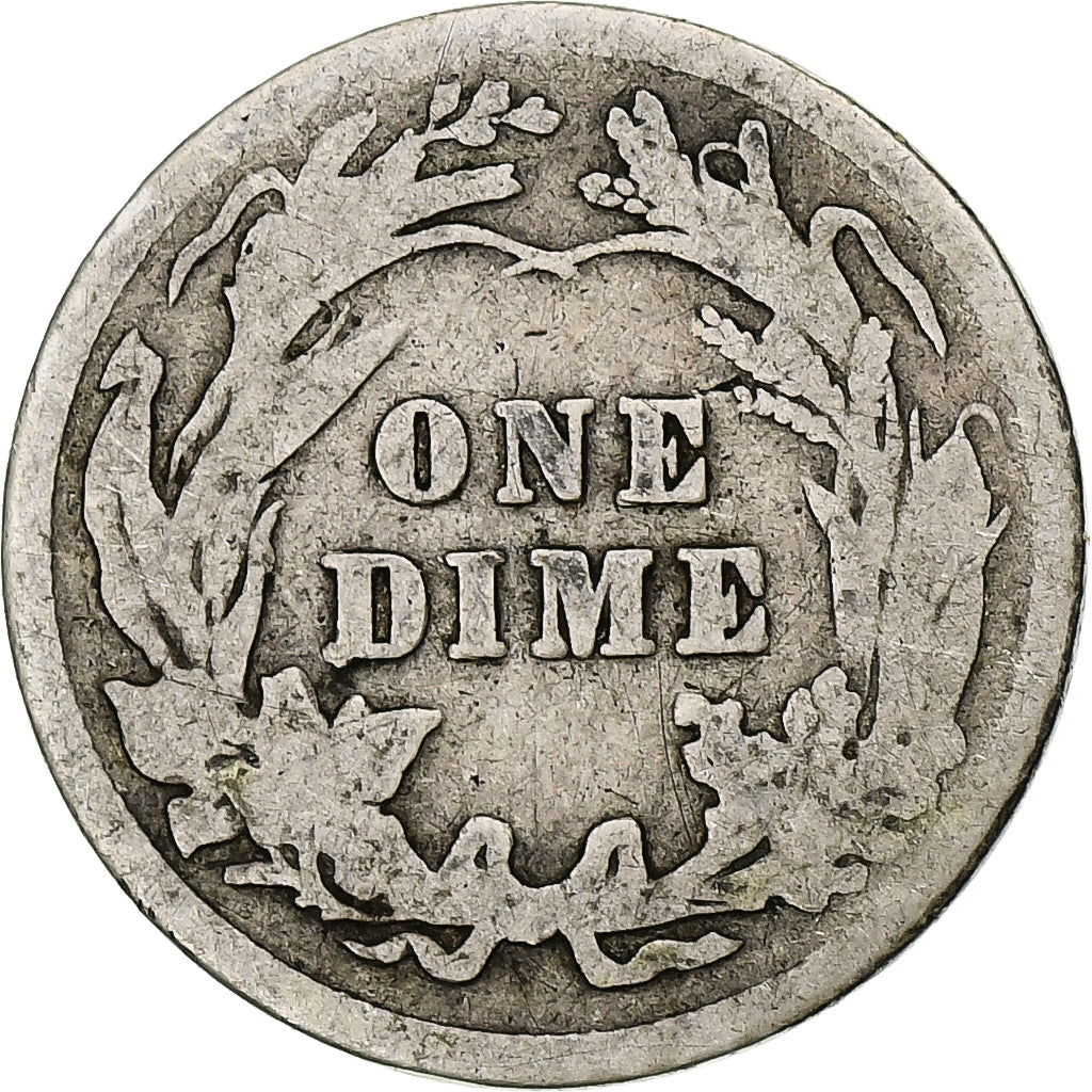 Coin, United States, Barber Dime, Dime, 1910, U.S. Mint, Philadelphia