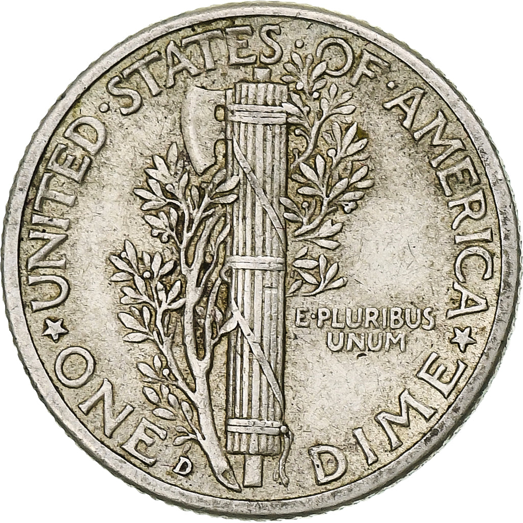 United States, Mercury Dime, Dime, 1940, U.S. Mint, Denver, AU(50-53), Silver