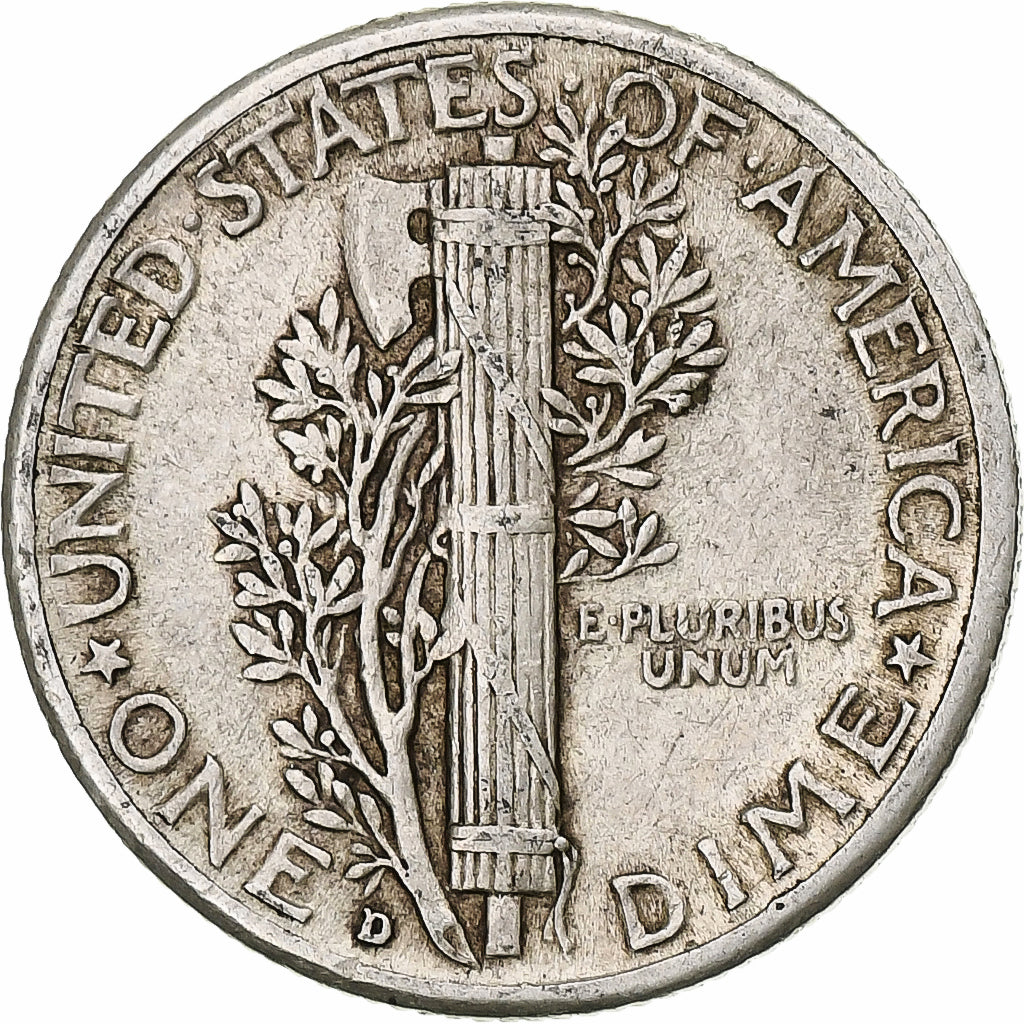 Stati Uniti, Mercury Dime, Dime, 1942, U.S. Mint, Denver, BB, Argento, KM:140