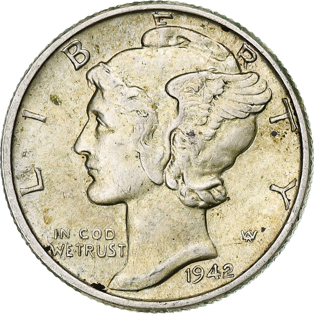 Vereinigte Staaten, Mercury Dime, Dime, 1942, U.S. Mint, Philadelphia, VZ