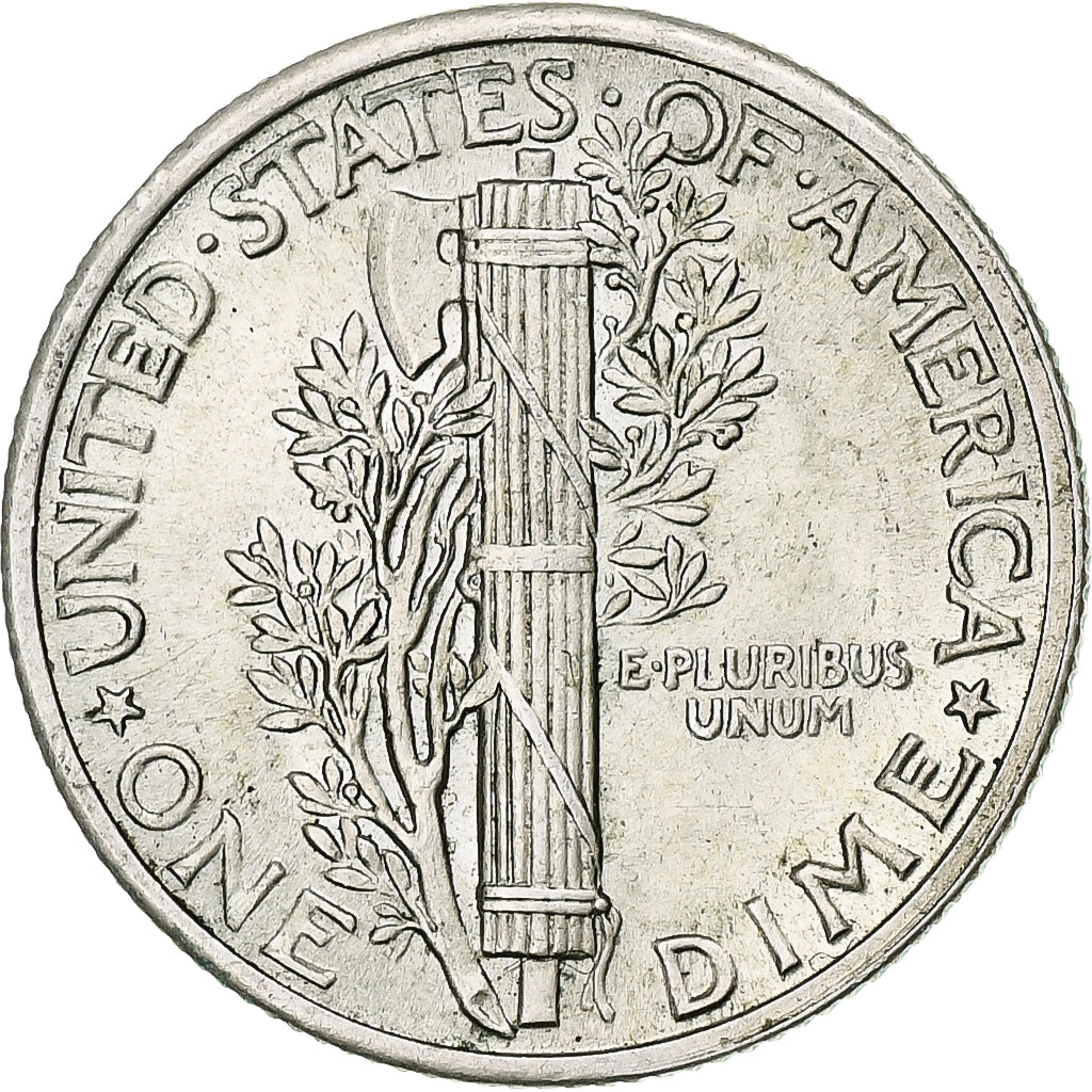 États-Unis, Mercury Dime, Dime, 1943, U.S. Mint, Philadelphie, SUP, Argent