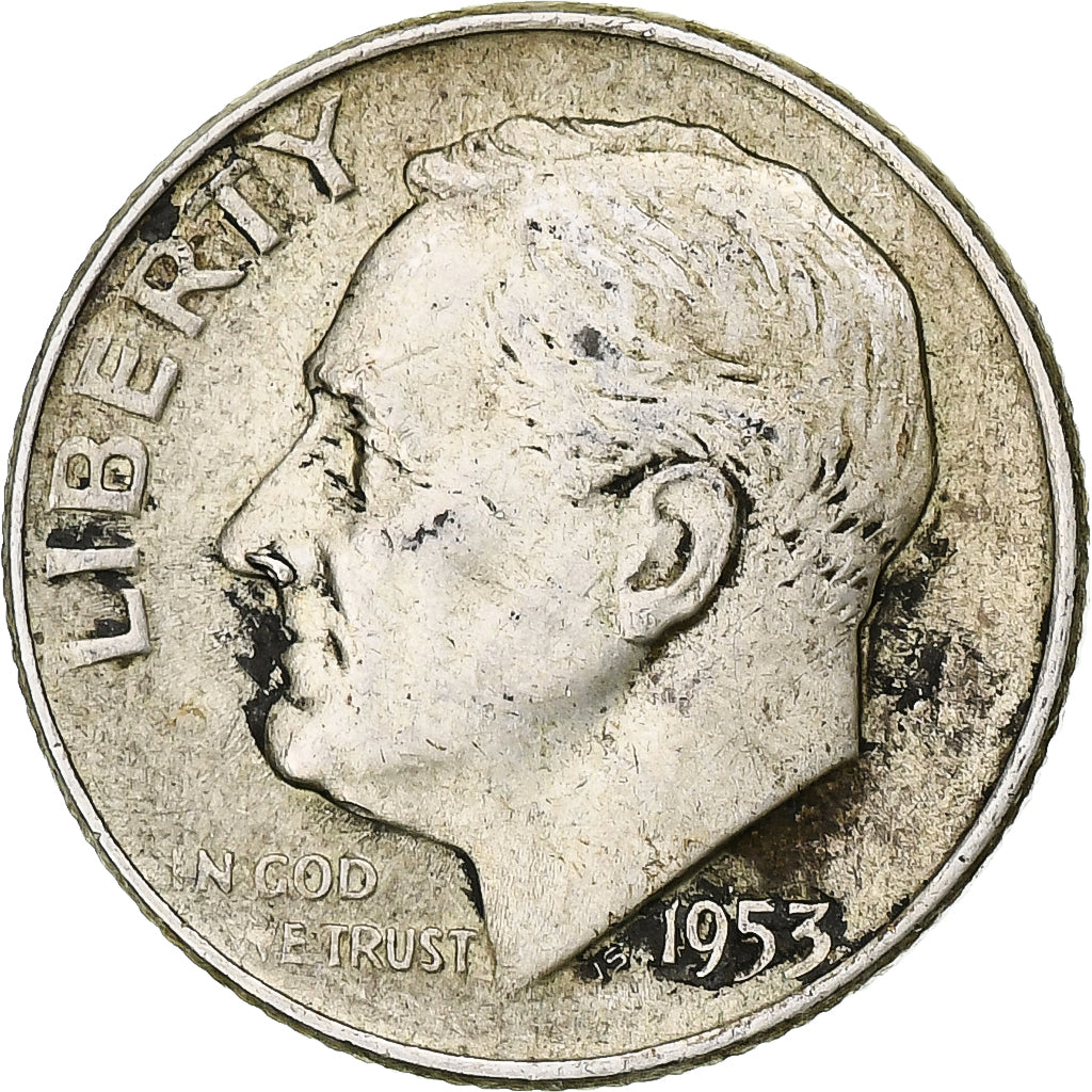 Estados Unidos da América, Roosevelt Dime, Dime, 1953, U.S. Mint, Denver