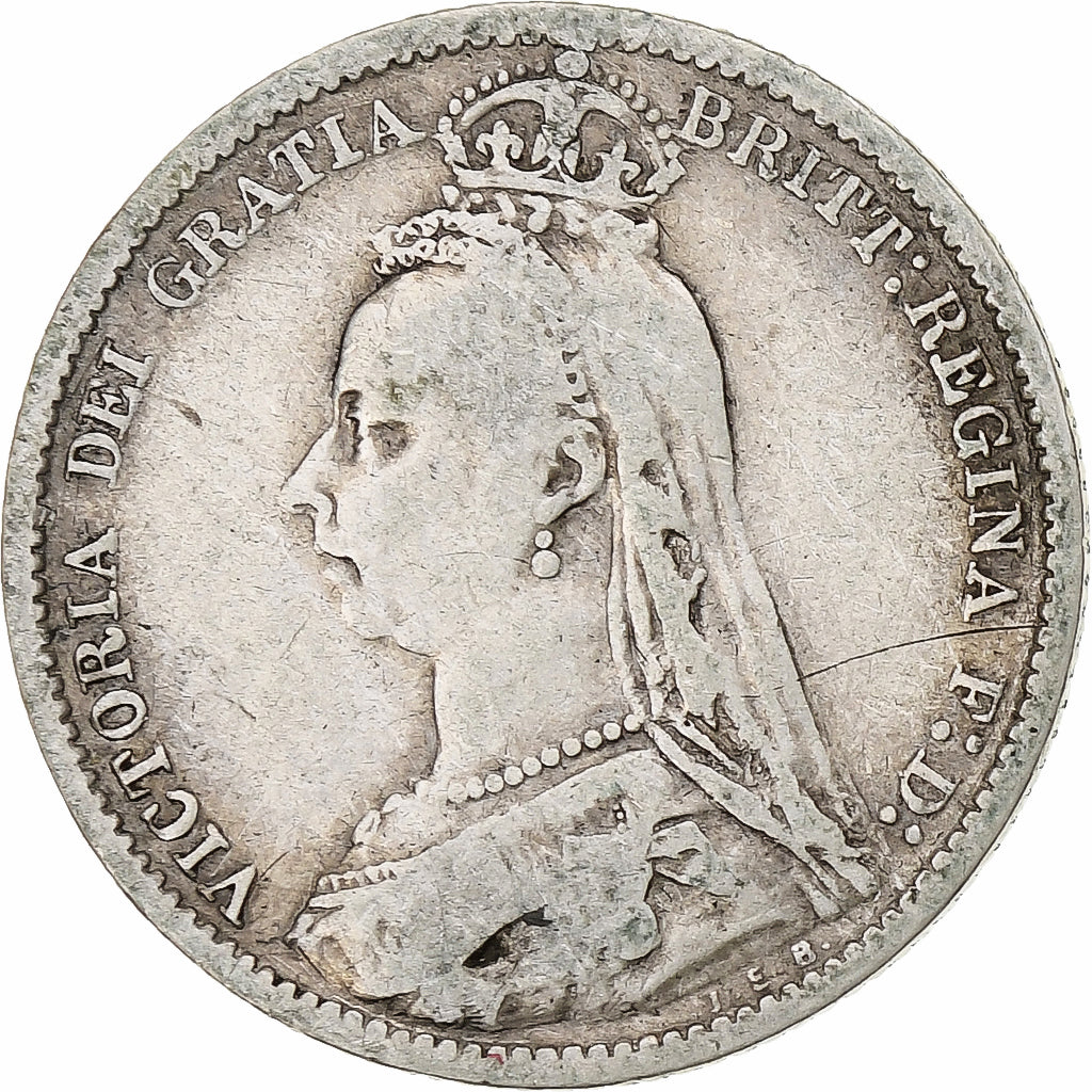 Großbritannien, Victoria, 6 Pence, 1889, S+, Silber, KM:760, Spink:3929