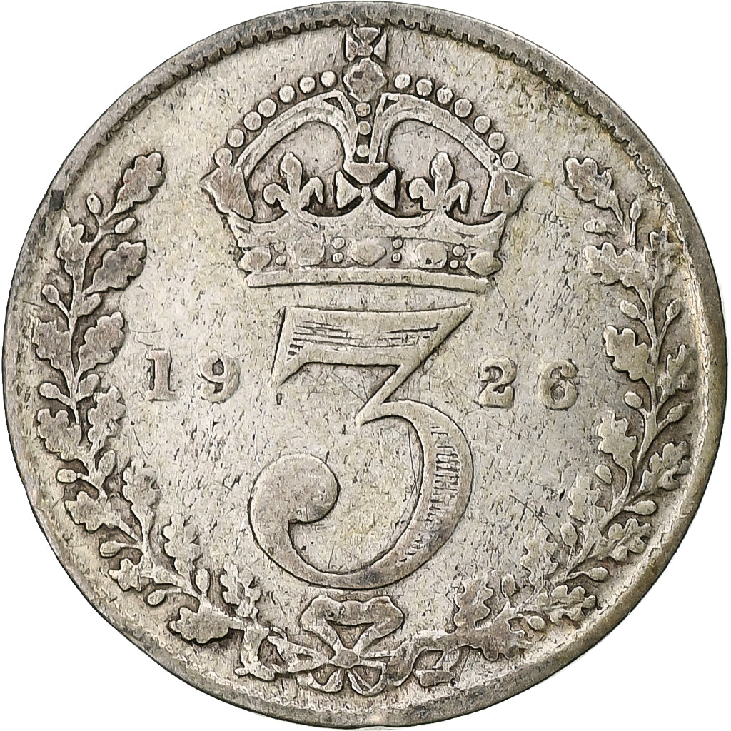 Grande-Bretagne, George V, 3 Pence, 1926, TB, Argent, KM:813a